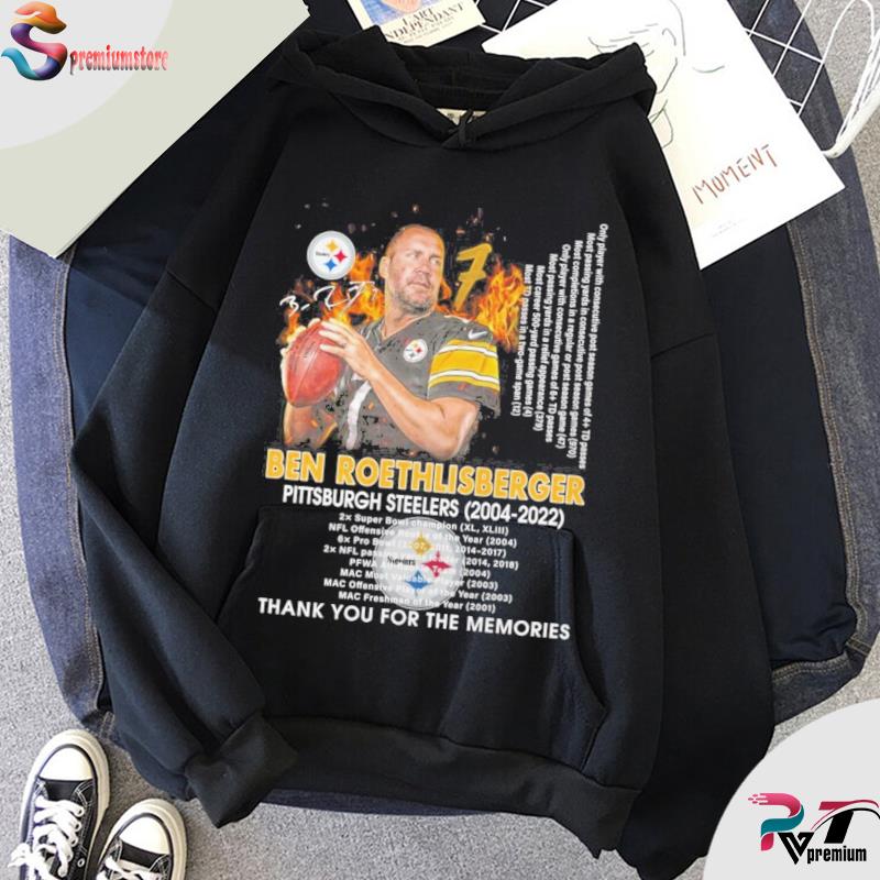 Ben Roethlisberger Pittsburgh Steelers 2004 2021 Thank You For The Memories  T-Shirt, hoodie, sweater and long sleeve