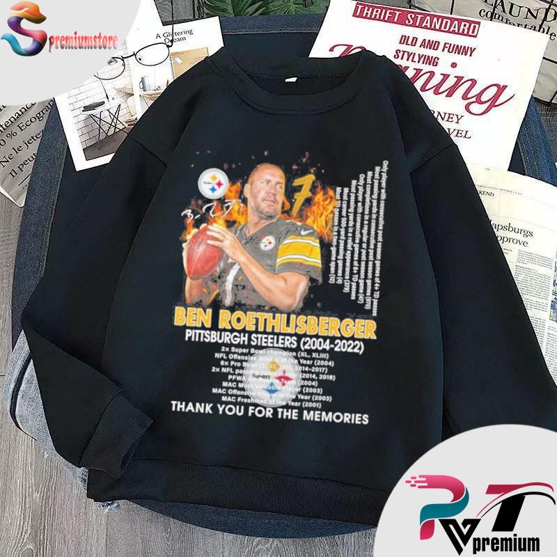 Pittsburgh Steelers Ben Roethlisberger 2004 2022 Signature Thank You For  The Memories Shirt, hoodie, sweater, long sleeve and tank top