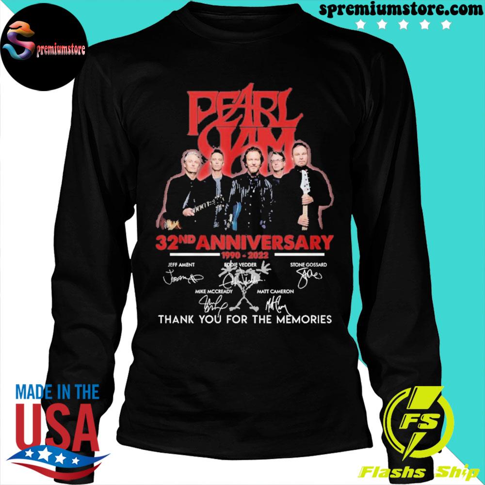 Pearl Jam 32 Years 1990-2022 thank You for the memories signatures shirt,  hoodie, sweater, long sleeve and tank top