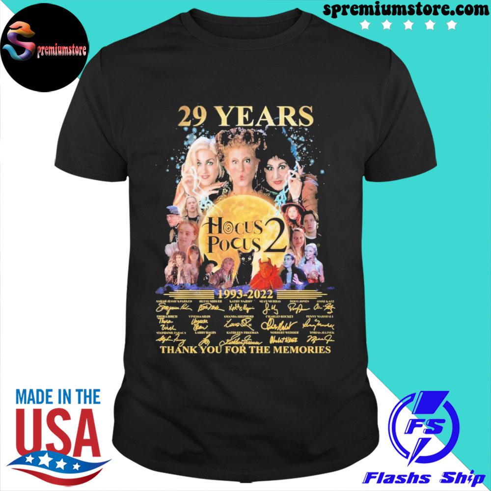 29 years hocus pocus 2 1993 2022 signatures thank you for the memories shirt