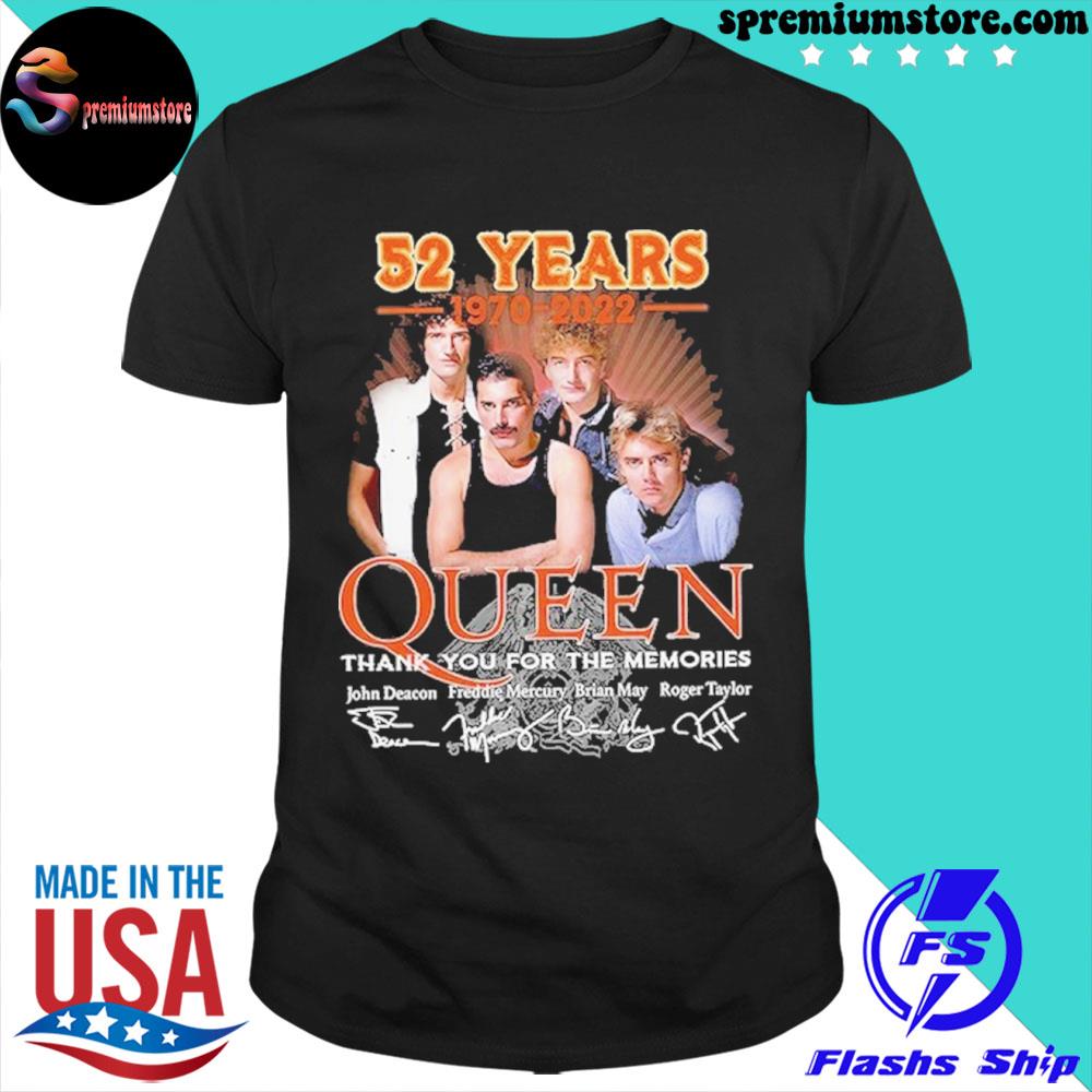 52 years 1970 2022 queen thank you for the memories shirt