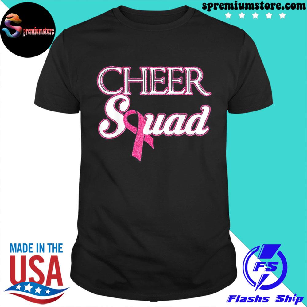 Cheer squad breast cancer awareness month ribbon pink shirt