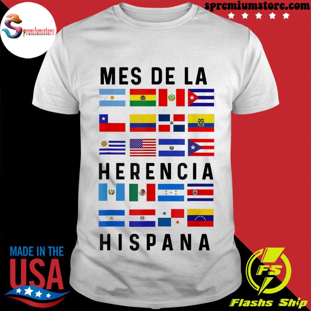 Mes de LA herencia hispana camiseta latino pride flags shirt