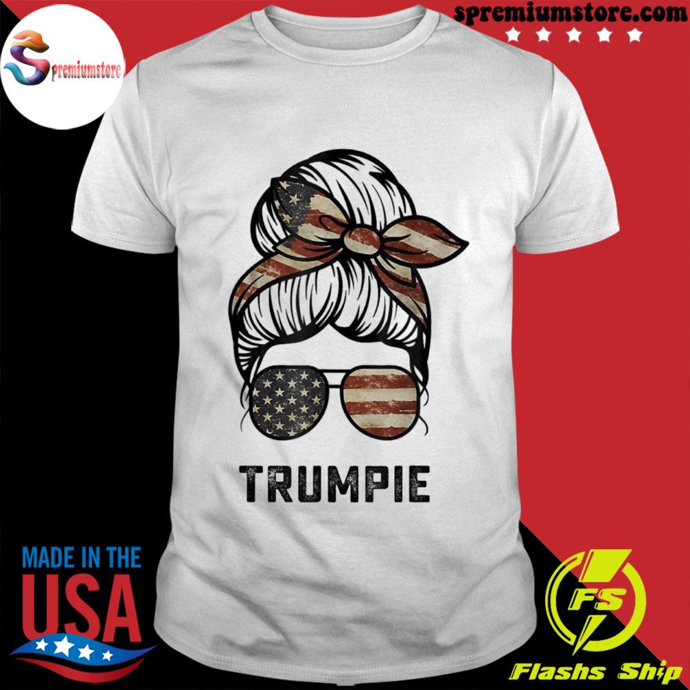 Messy Bun Trumpie Trumpie Anti Biden Trumpee Womens Shirt