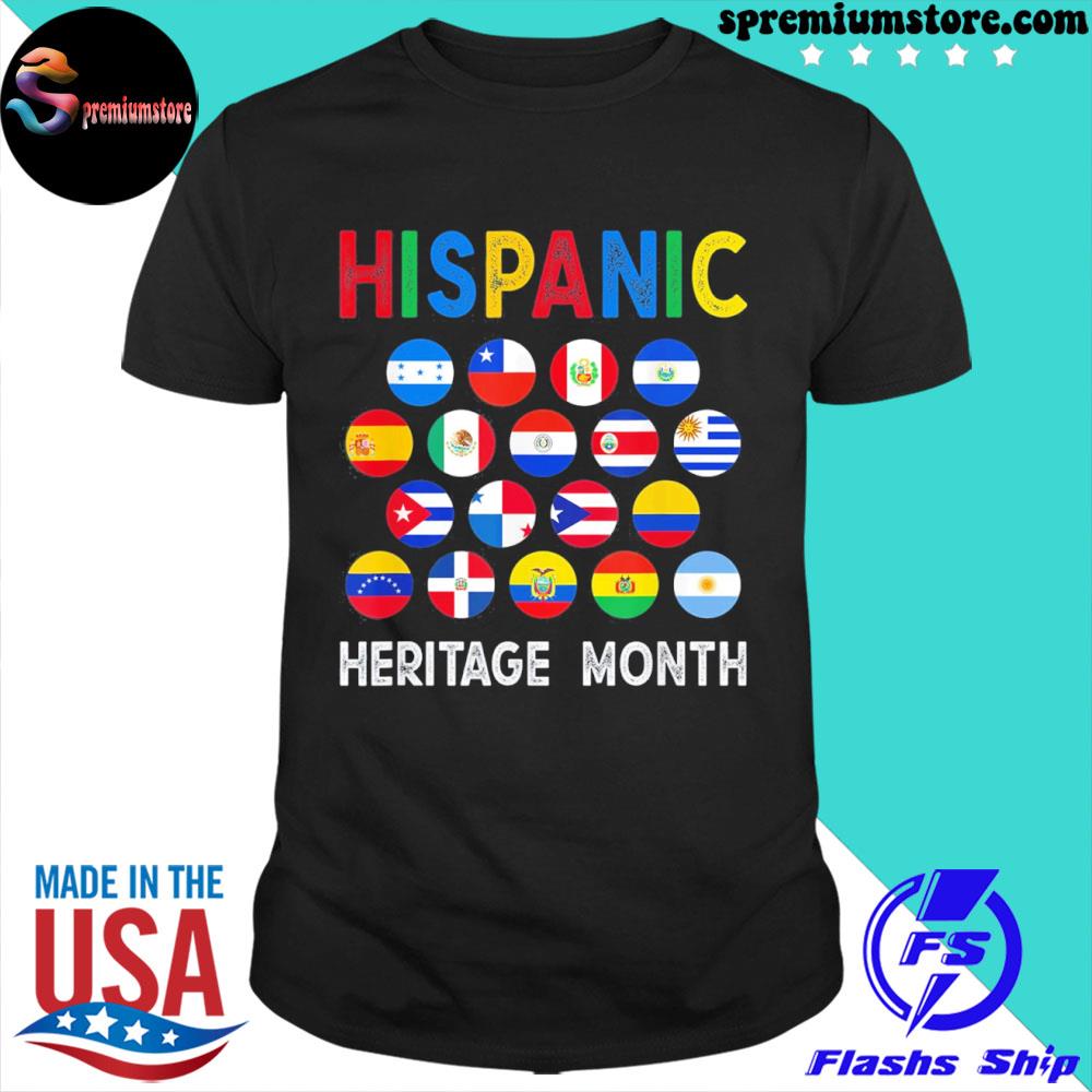 National hispanic heritage month latin countries flags shirt