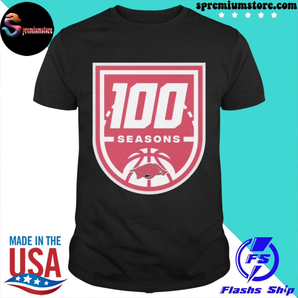 Official arKansas razorbacks men's basketball 100 seasons shirt
