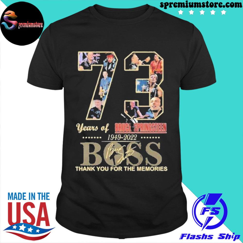Official boss 73 Years Of Bruce Springsteen 1949-2022 Thank You For The Memories Signature Shirt