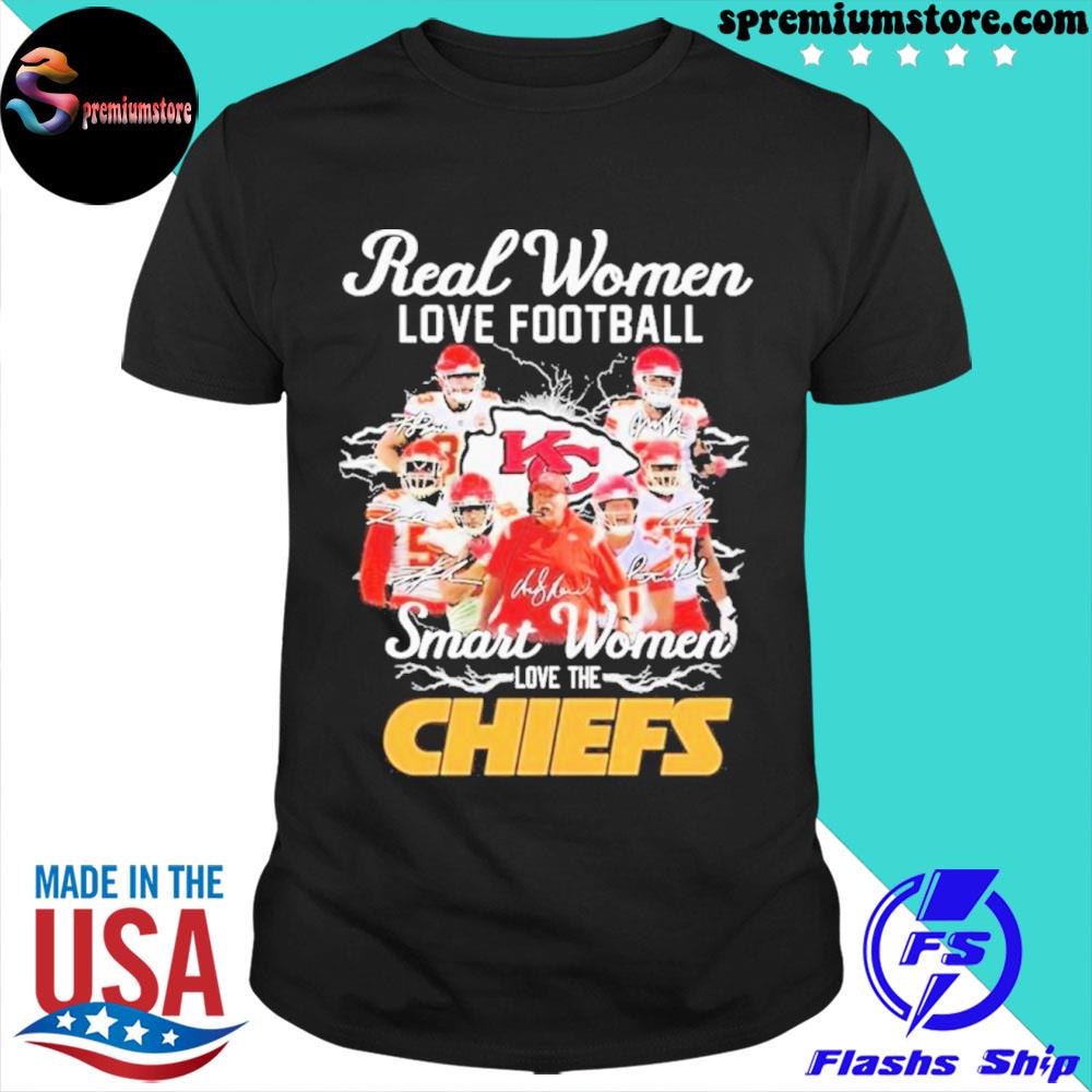 Official nFL real women love Football smart women love the Chiefs signatures shirt