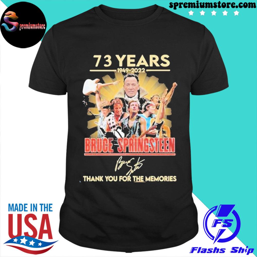 Official official Bruce Springsteen 73 Years 1949-2022 Thank You For The Memories Signatures Shirt