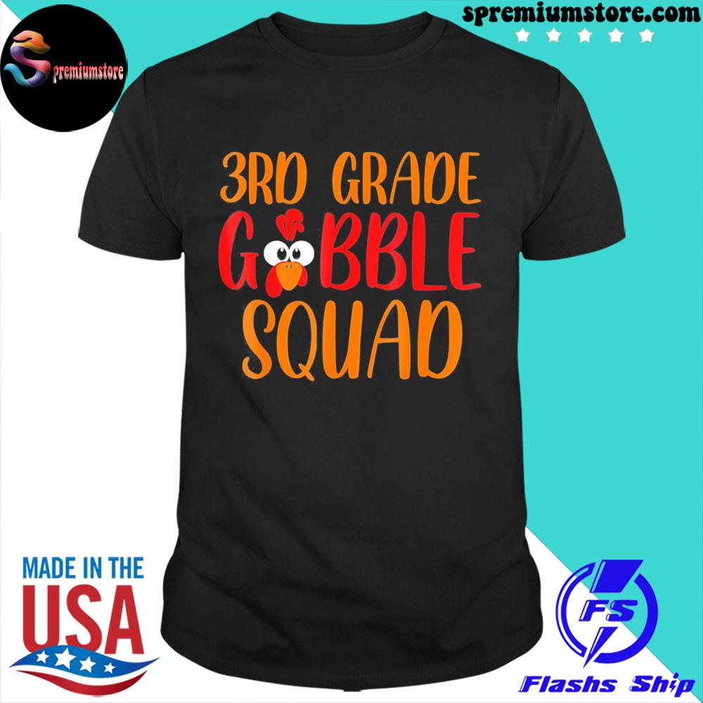 Official 3rd Grade Gobble Squad Funny Thanksgiving Teacher Kids T-Shirt