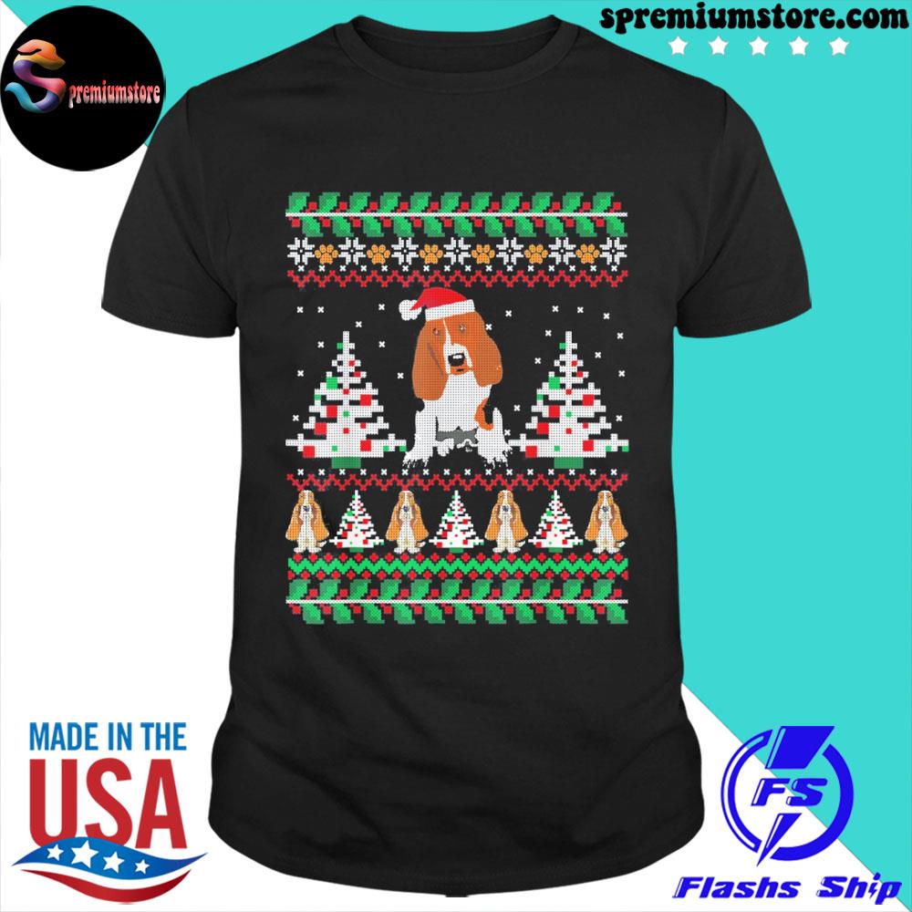 Official basset hound ugly Christmas funny holiday dog shirt