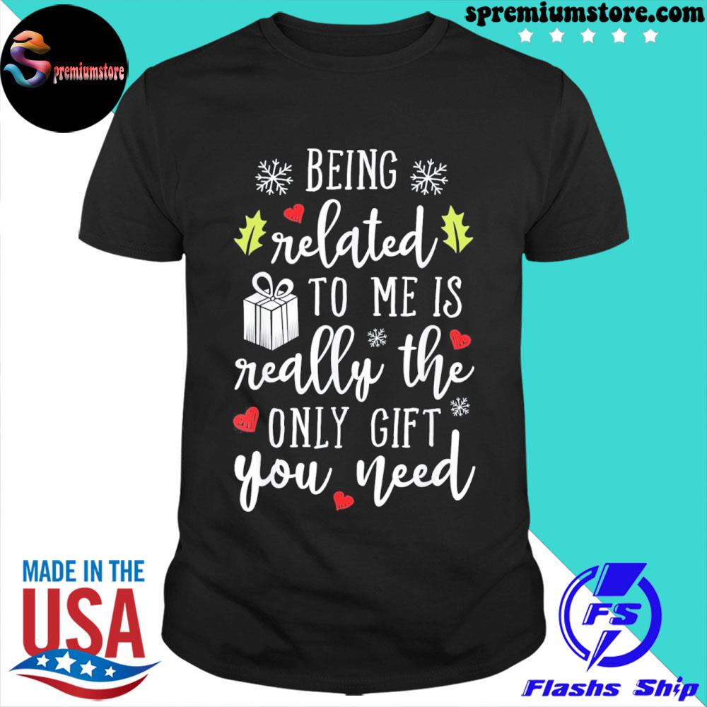 Official being related to me funny Christmas family xmas pajamas shirt