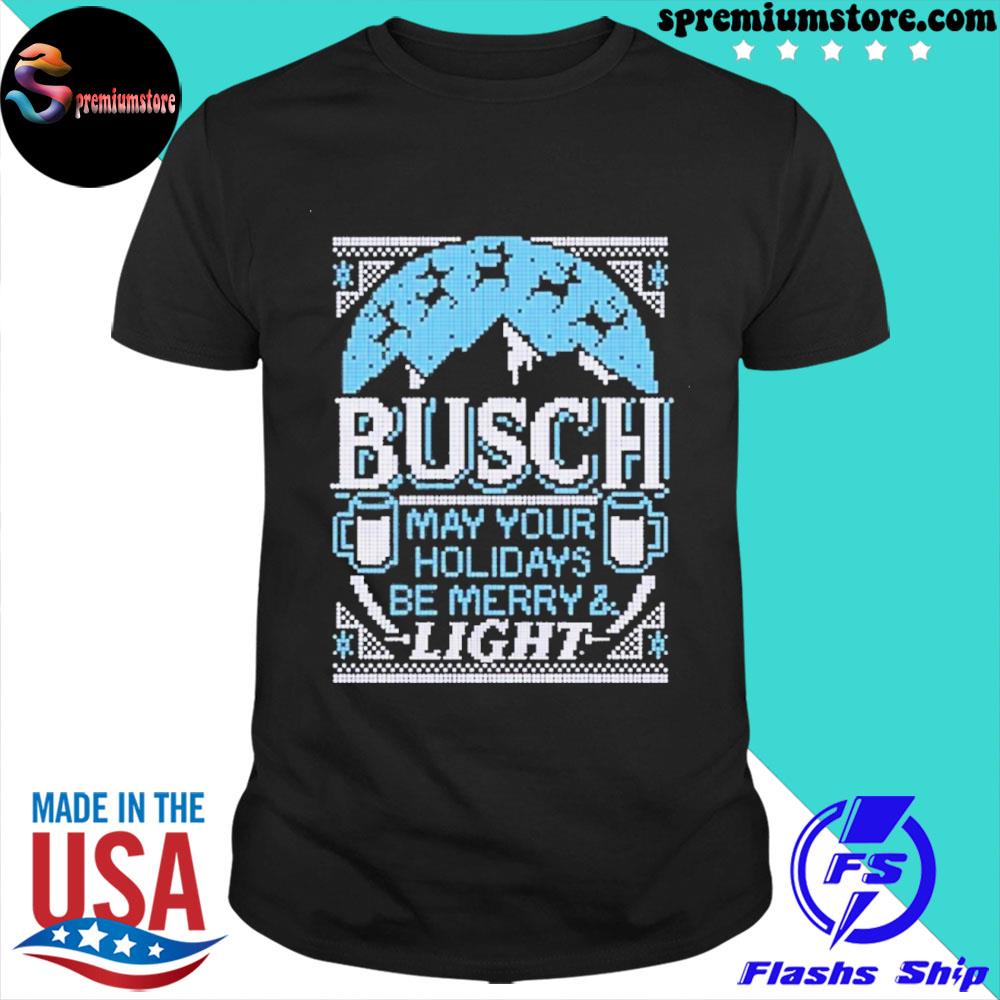Official busch Light May Your Holidays Be Merry Light Ugly Sweatshirt