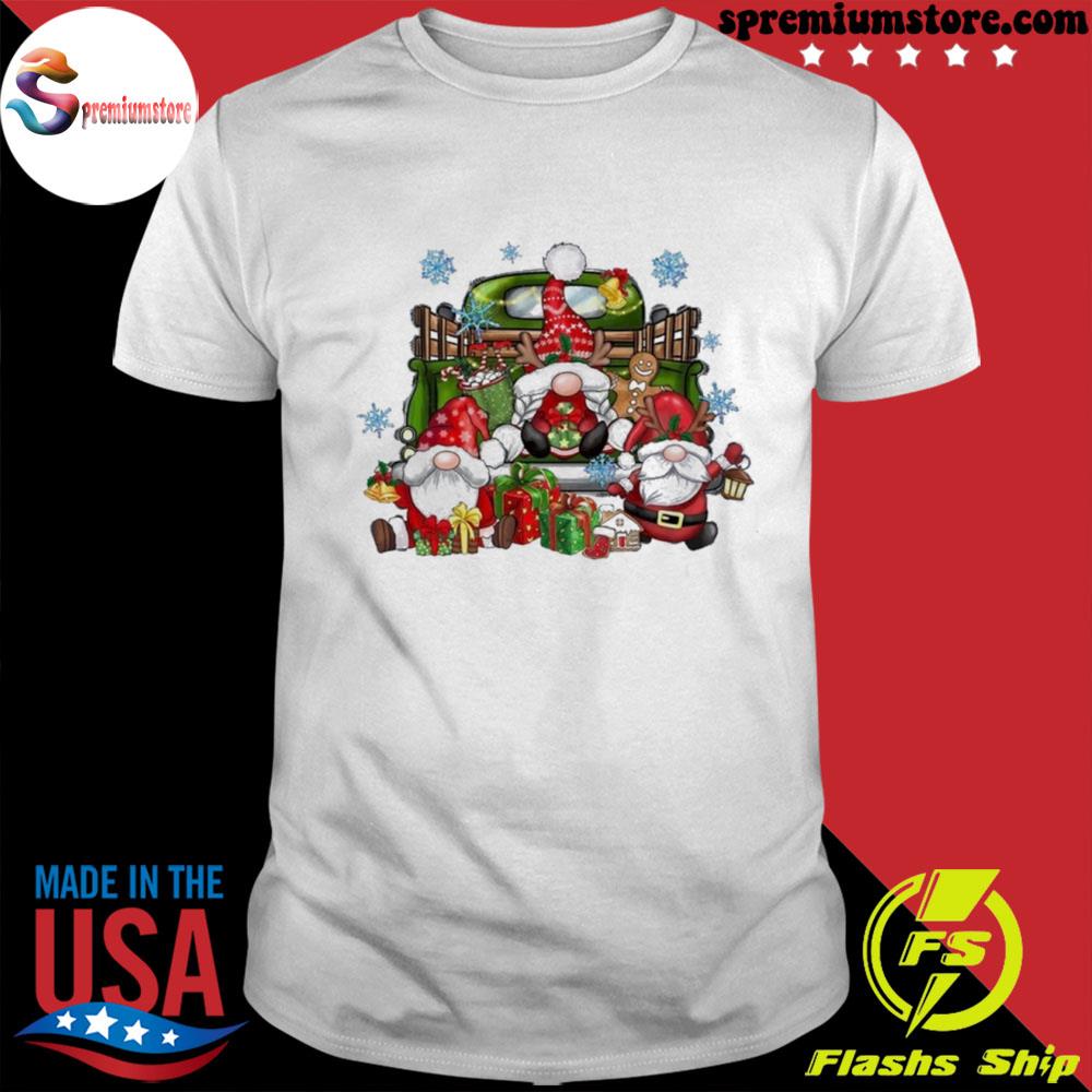 Official christmas 2024 snow gnome truck Christmas shirt