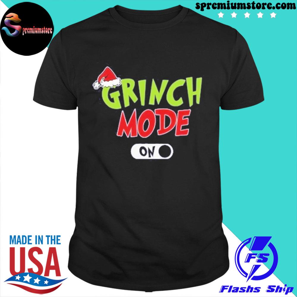 Official christmas grinch mode on santa's hat Christmas party shirt