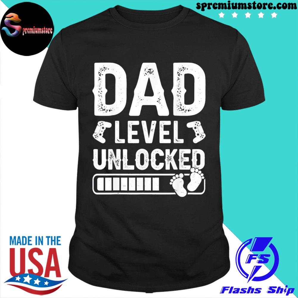 Official dad Level Unlocked 2023 Gamer Pregnancy Soon To Be Father T-Shirt