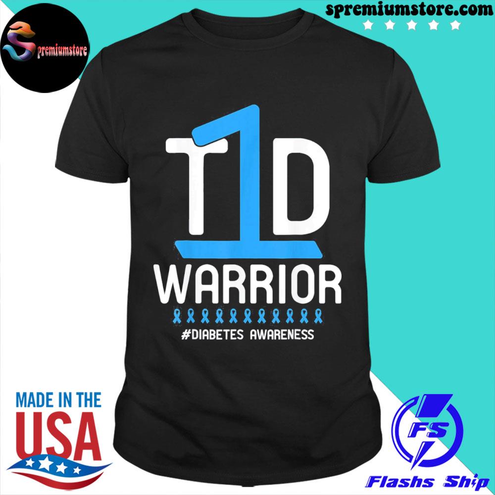 Official diabetes awareness blue ribbon t1d warrior shirt