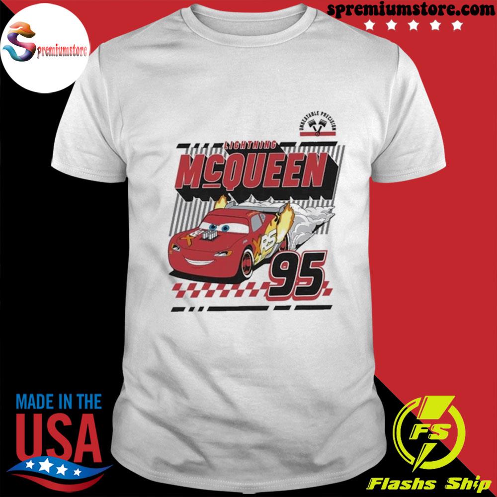Official disney Pixar Cars Lightning McQueen Retro 95 Poster Graphic Shirt
