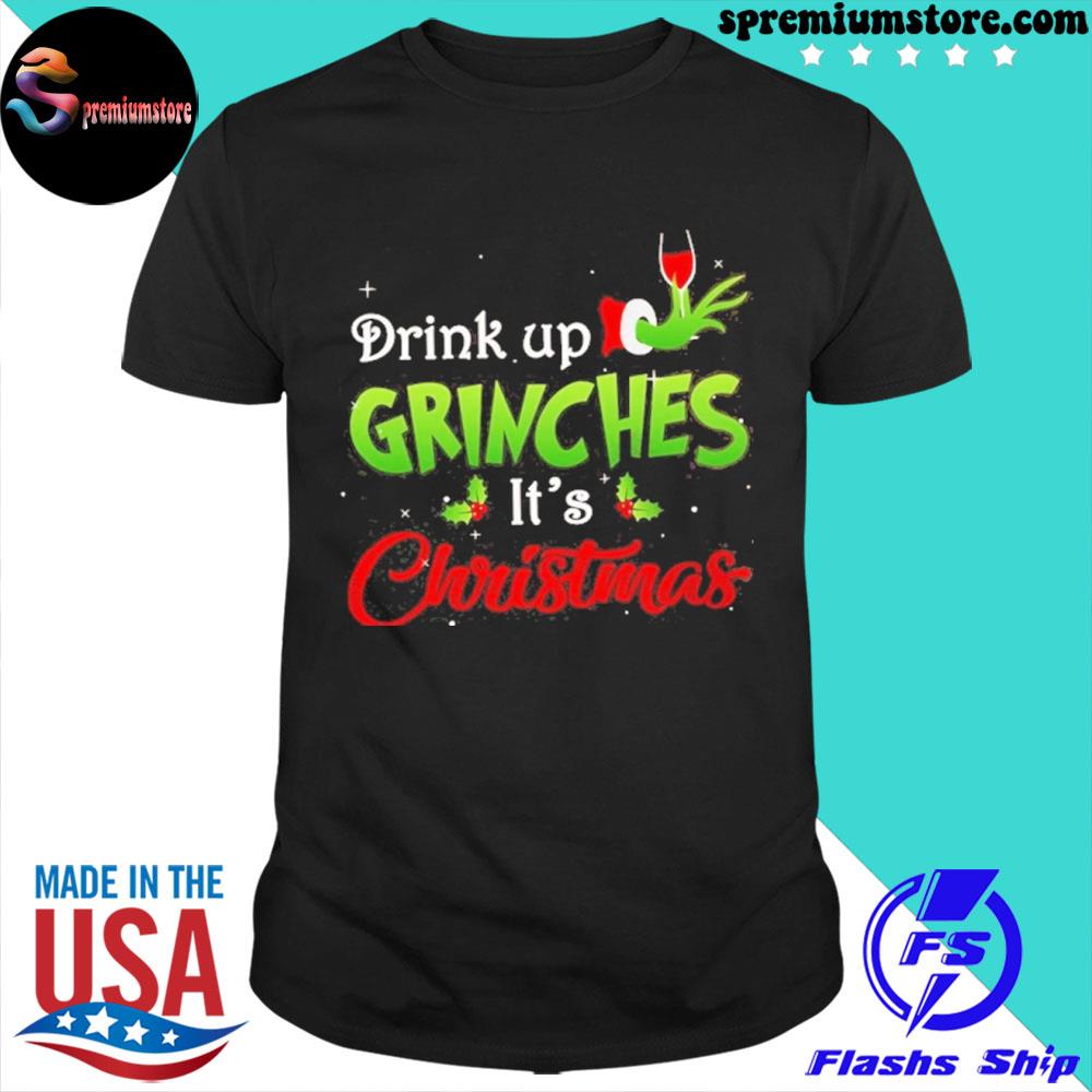 Official drink up grinches it's grinch xmas portrait 2022 Ugly Christmas sweater