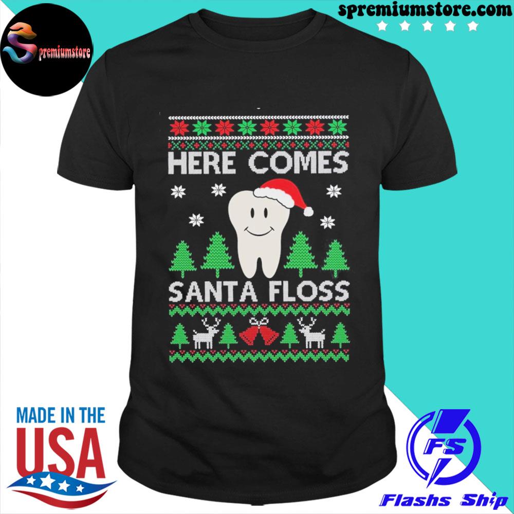 Official here Comes Santa Floss Ugly Christmas Sweater