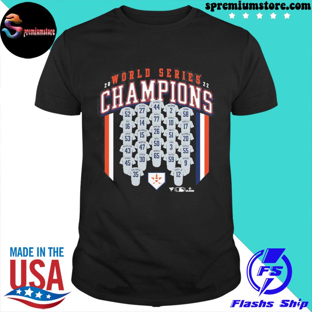 Official houston Astros 2022 World Series Champions Roster Jersey T-Shirt