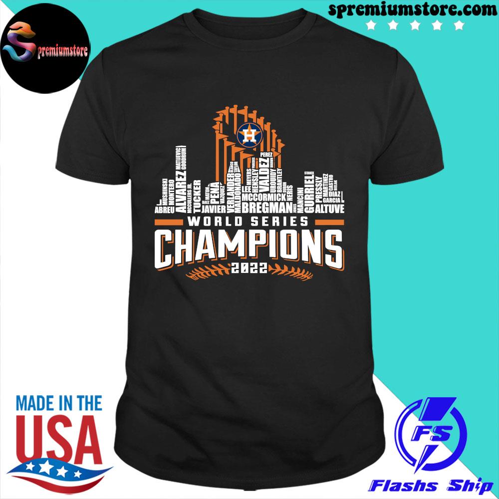 Official houston astros city name teamplayer world series champions 2024 shirt