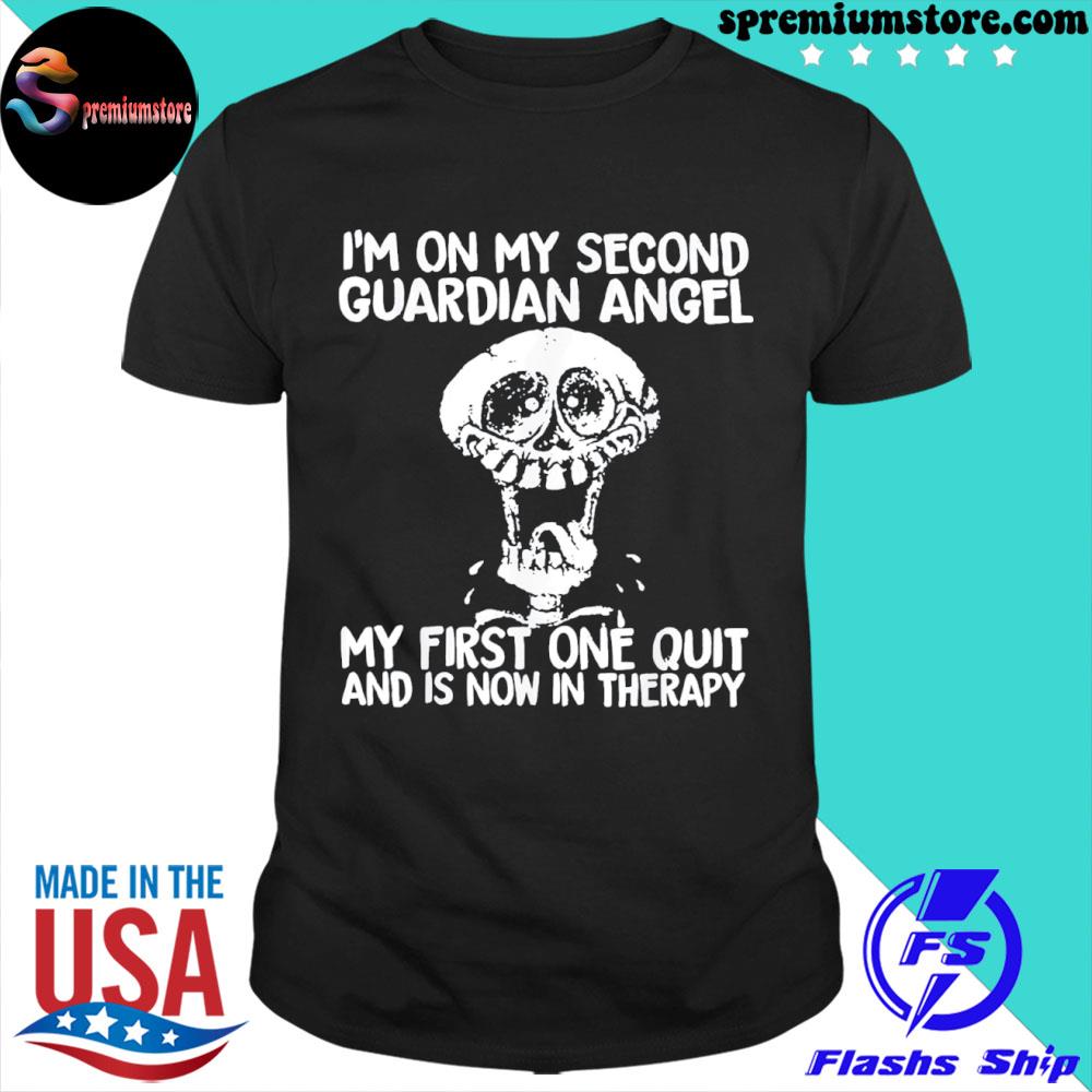 Official i’m On My Second Guardian Angel My First One Quit Skull Vintage T-Shirt