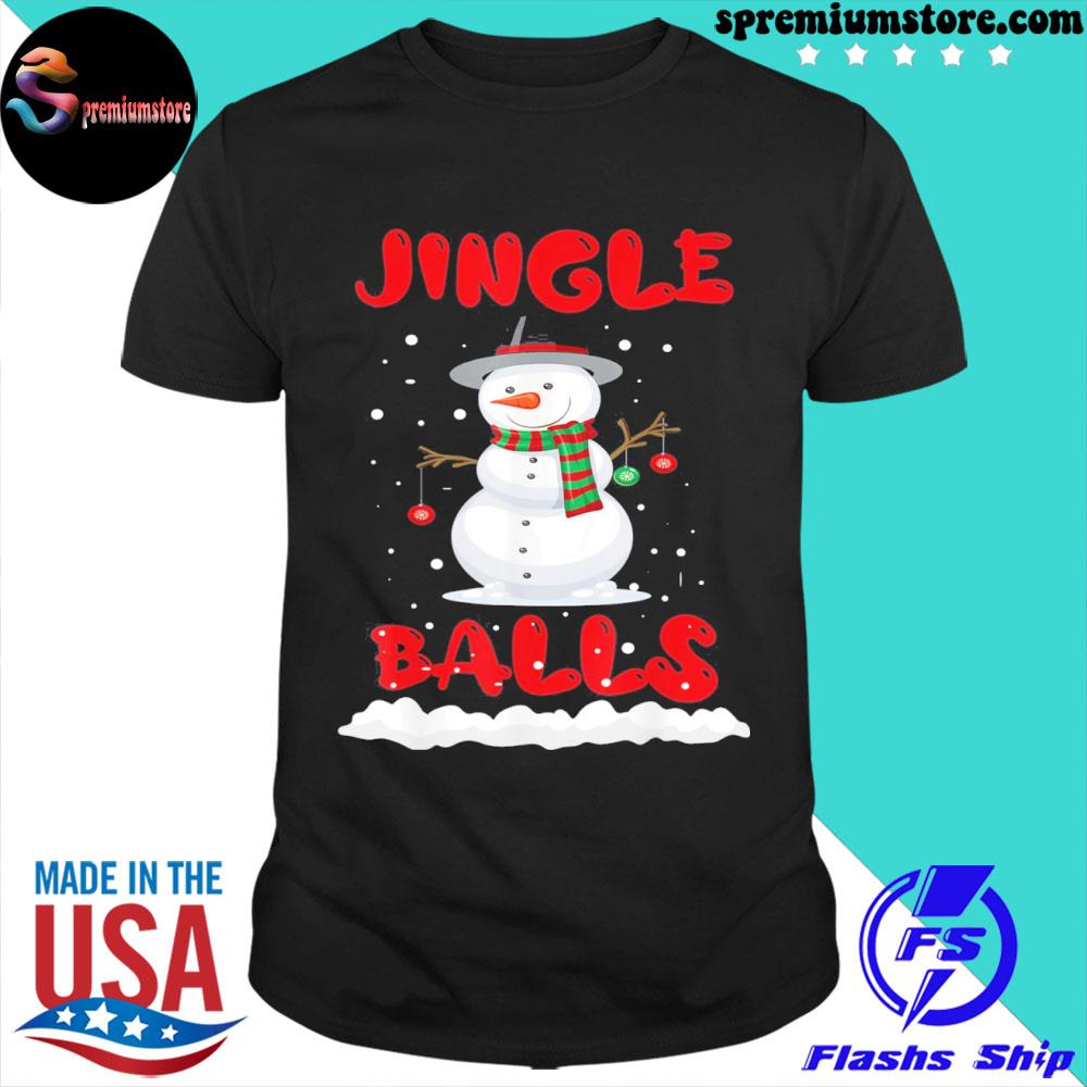 Official jingle balls tinsel tits couple Christmas snowman shirt