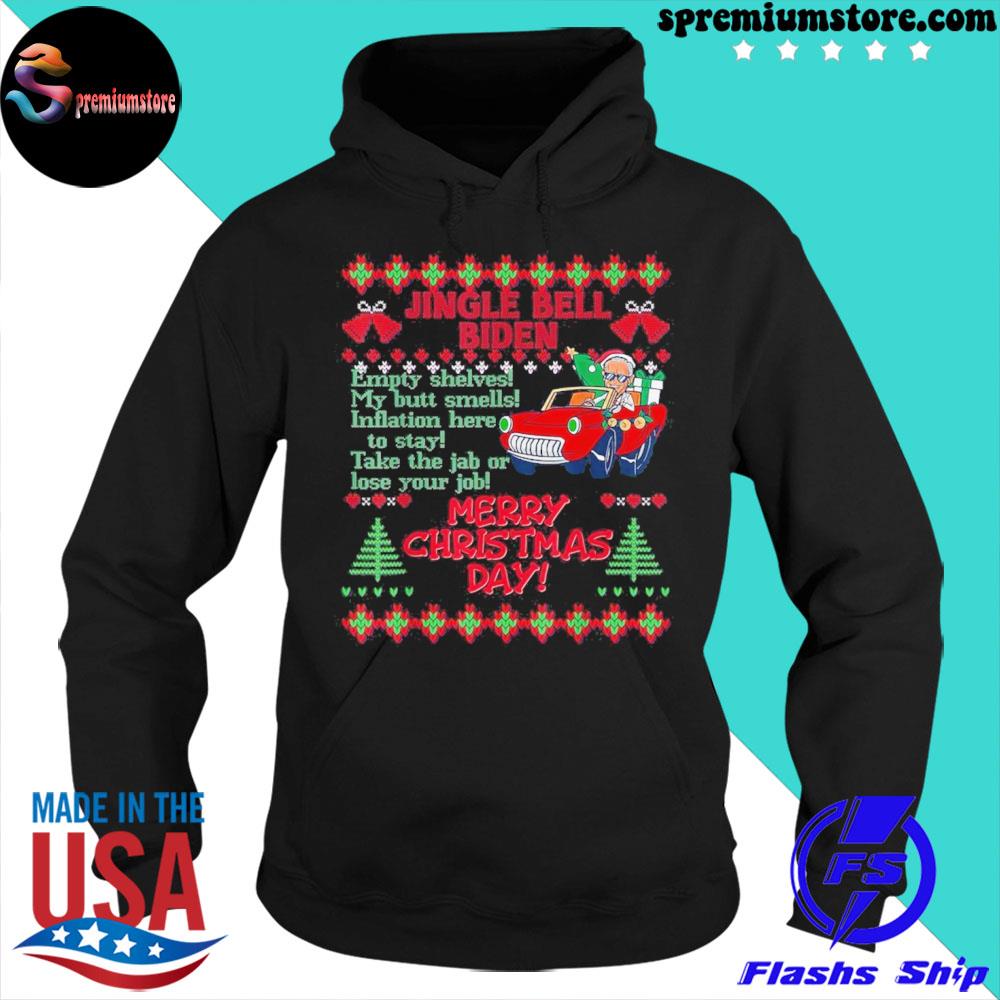 Official jingle Joe Biden Santa Trump Ugly Christmas Sweater Shirt hoodie-black