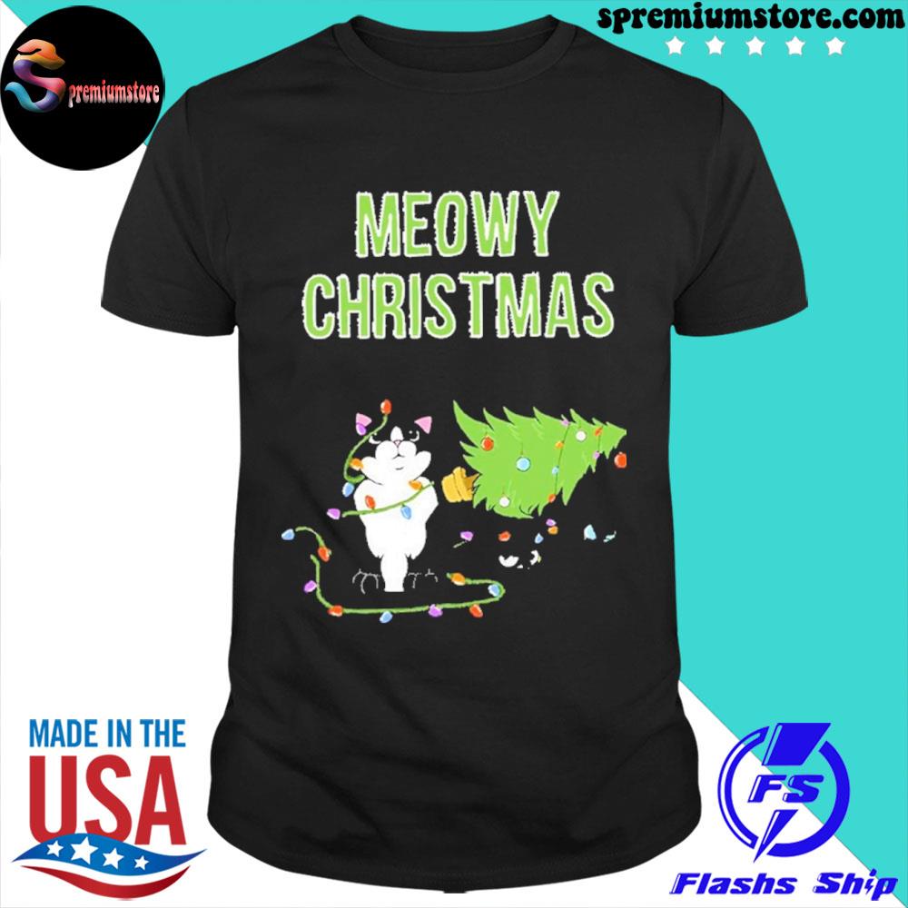 Official meowy Catmas Christmask Lights Unisex Sweatshirt