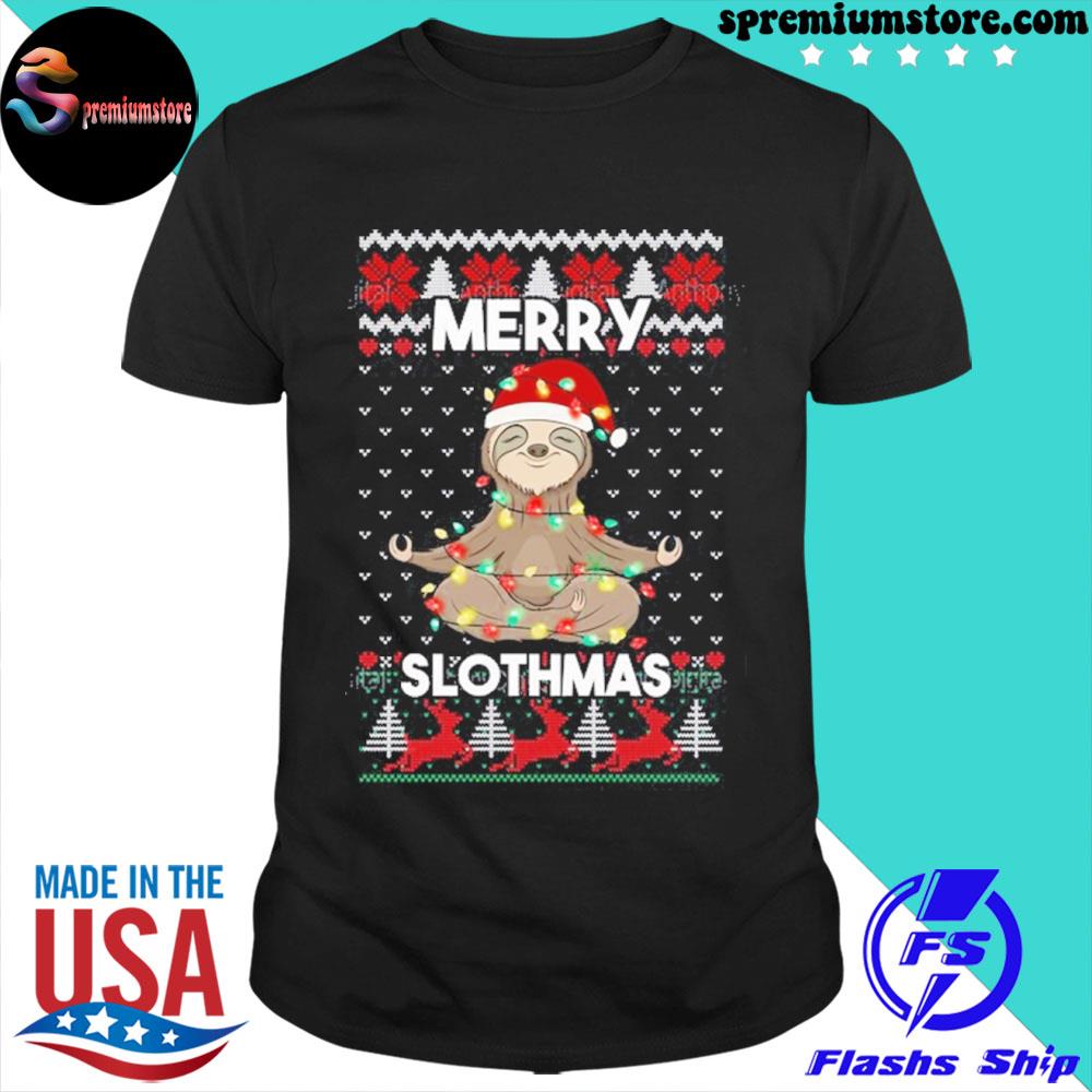 Official sloth Christmas merry slothmas Christmas yoga shirt