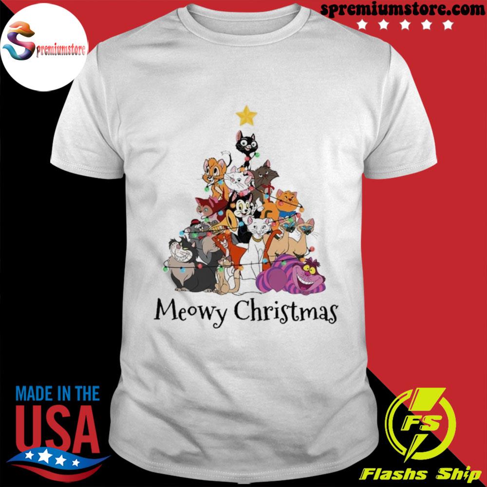 Official the cat's meow pine tree Christmas shirt