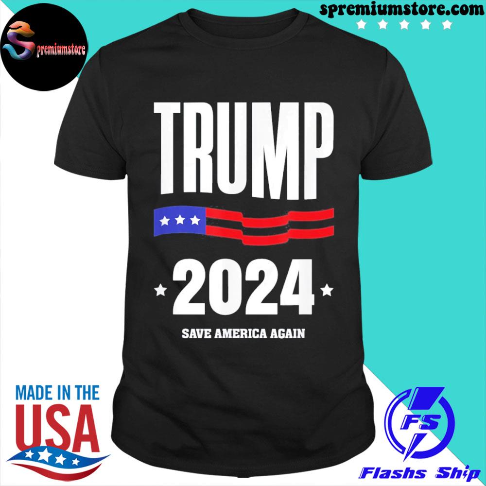 Official trump 2024 save America again election American flag shirt