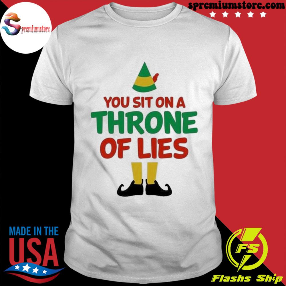 Official you Sit On A Throne Of Lies The Elf Christmas Movie Christmas Sweater