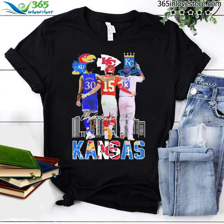 Kansas City Chiefs football team Ochai Agbaji and Patrick Mahomes and  Salvador Perez signatures champions shirt, hoodie, sweater, long sleeve and  tank top