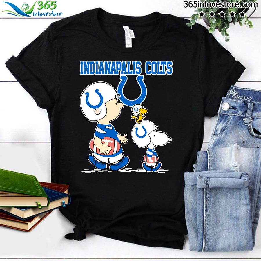 Official indianapolis Colts Let’s Play Football Together Snoopy Charlie Brown And Woodstock Shirt