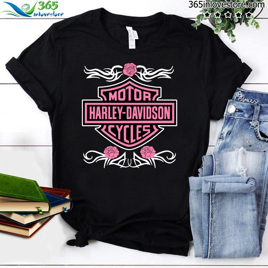 Pink Rose Motor Harley Davidson Cycles t-shirt