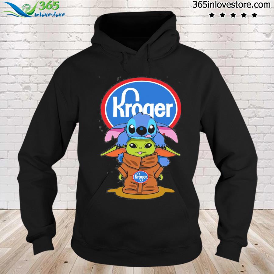 Baby Yoda and baby stitch kroger logo s hoodie